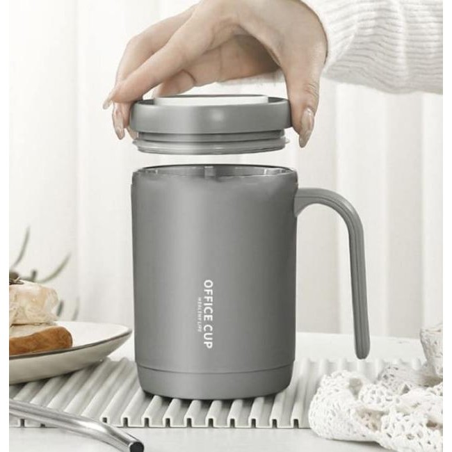 Gelas Mug Plastik Drinking Cup 500Ml Dengan Sedotan