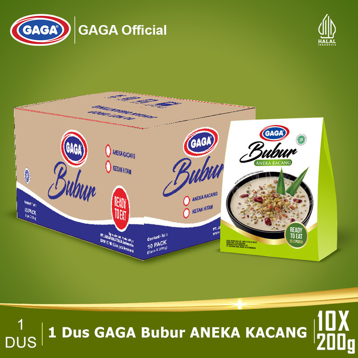 

Gaga Bubur Aneka Kacang 200Gr (1 Dus = 10 Pack Harga Grosir) Terbaru