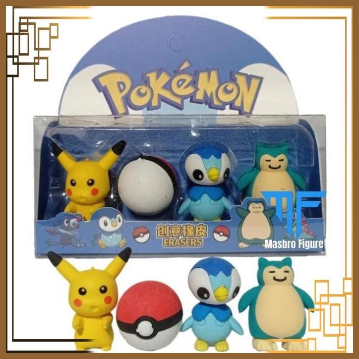 

[MBF] PENGHAPUS PENSIL ERASER KARAKTER POKEMON SET ISI 4 PCS