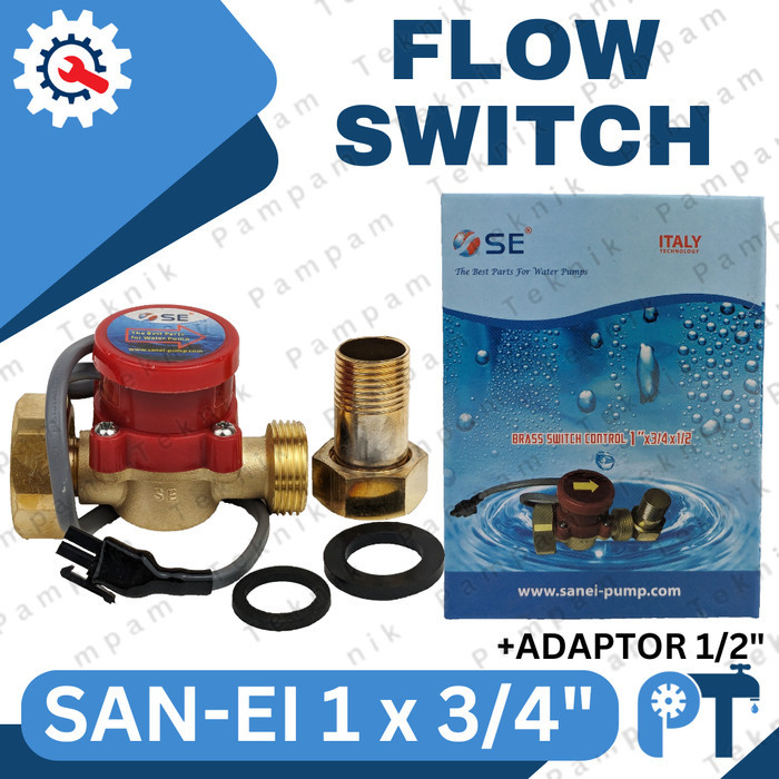Terlaris Flow Switch San-Ei 3/4 Inch Original Otomatis Pompa Air Dorong Booster