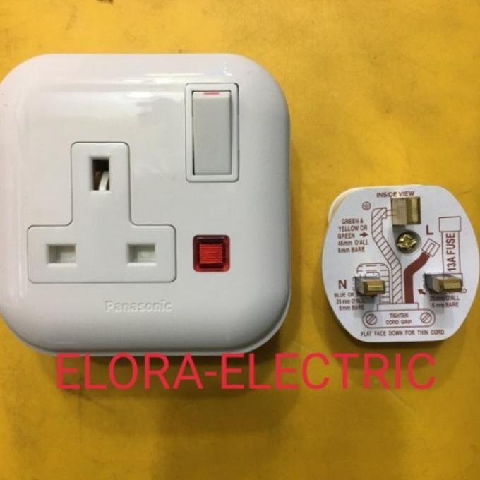 Produk Baru!! Stop kontak panasonic AC + Steker/Colokan Ac panasonic WBJ1214 -Putih