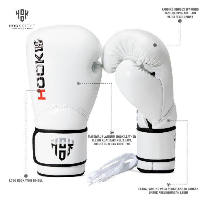 Produk Ready Sarung Tinju Tali Sparring Hook Boxing Gloves Lace Up MuayThai Glove