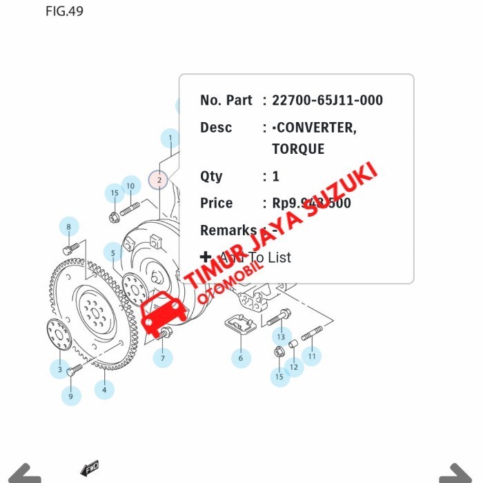 Converter torque grand vitara 2000cc asli SGP