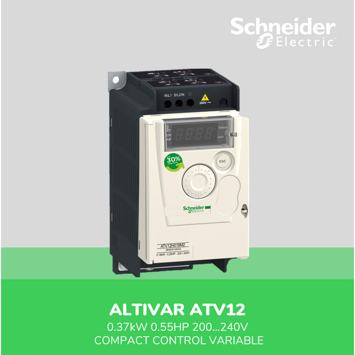 Cuci Gudang Schneider Altivar Atv12 Inverter 0.37Kw 1P - Atv12H037M2