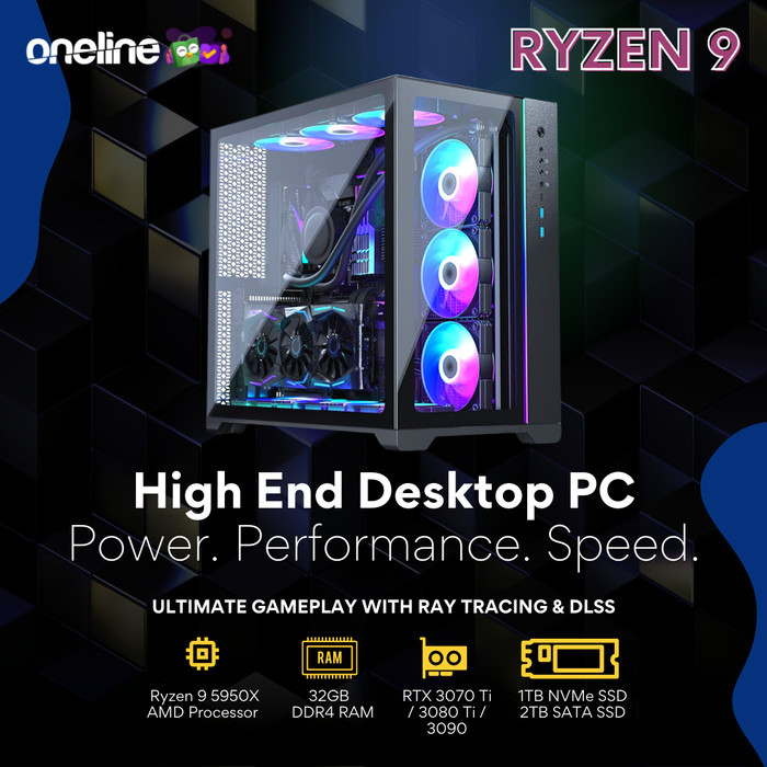 PC Rakitan Komputer AMD Ryzen 9 5950X / RTX 3070 Ti / 3080 Ti / 3090