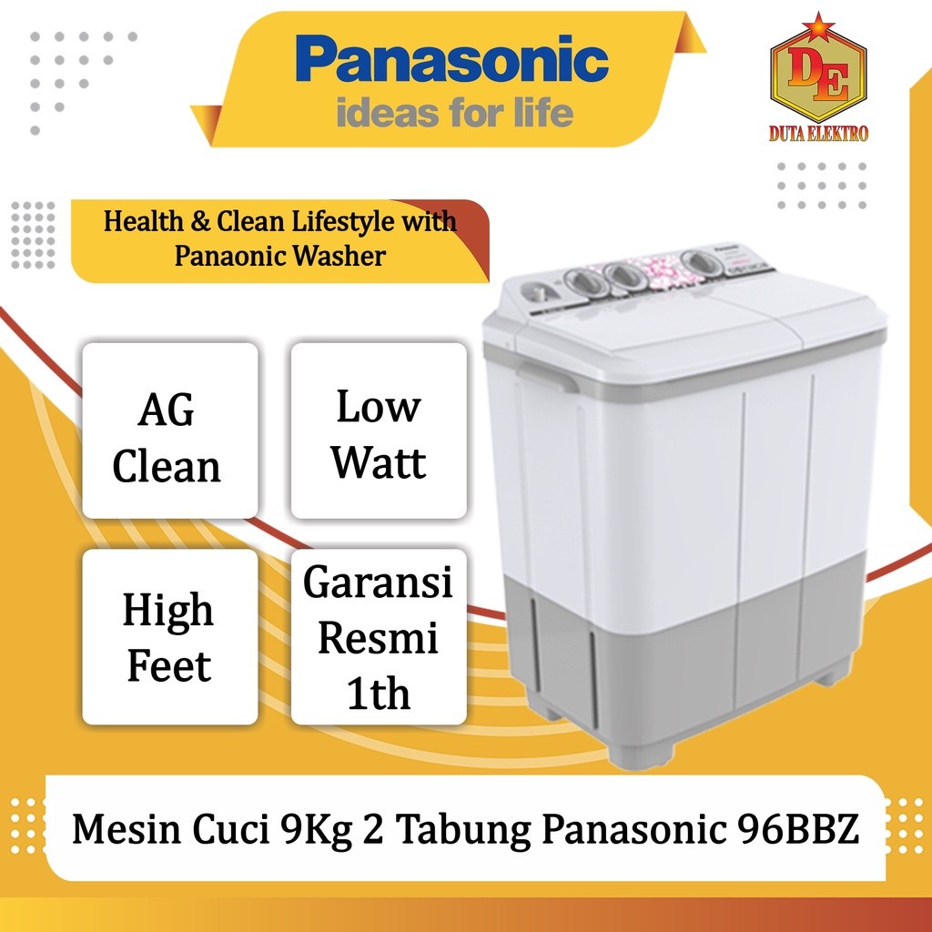 Mesin Cuci 2 Tabung 9kg Panasonic 96 BBZ