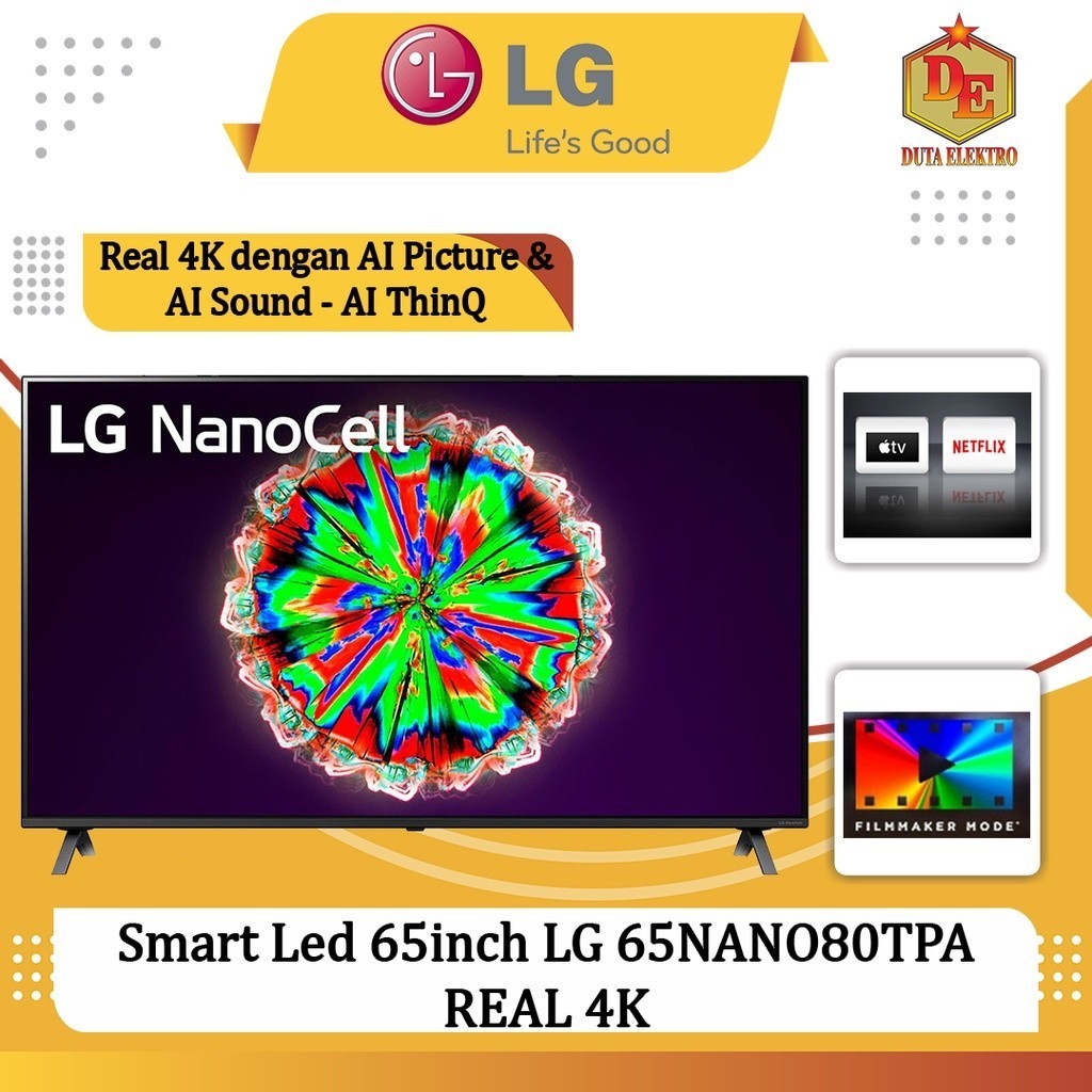 Smart Led 65inch LG 65 NANO 80 TPA REAL 4K TV