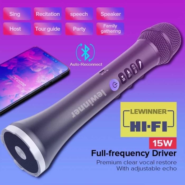 Lewinner Microphone Karaoke Wireless Bluetooth Speaker Portable-L-698