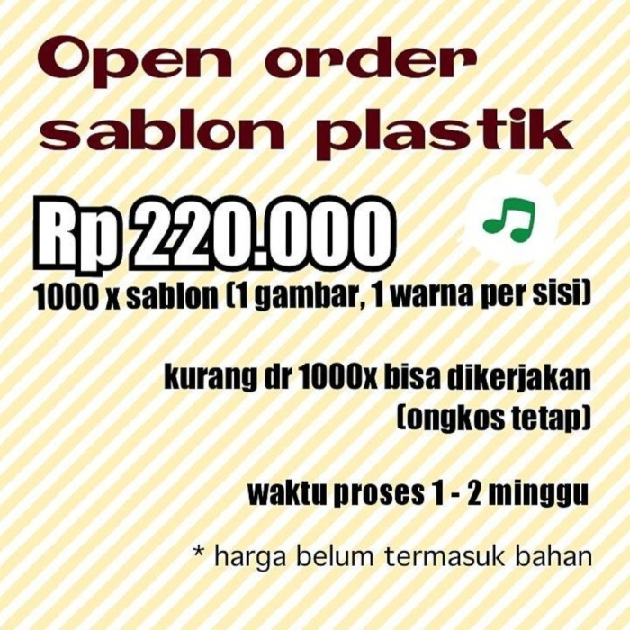

ongkos sablon plastik