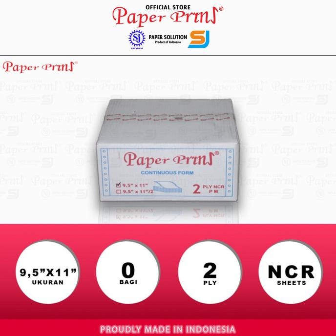 

NEW Paperpryns Kertas Continuous Form 2PLY NCR 9,5" x 11