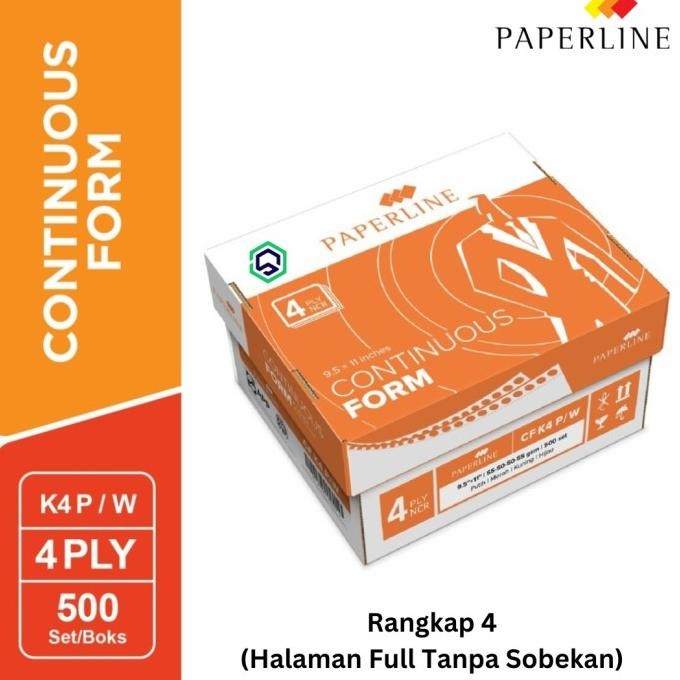 

TERLARIS - Continuous Form Kertas Komputer Paperline 9.5 x11 4 ply Rangkap CF K4