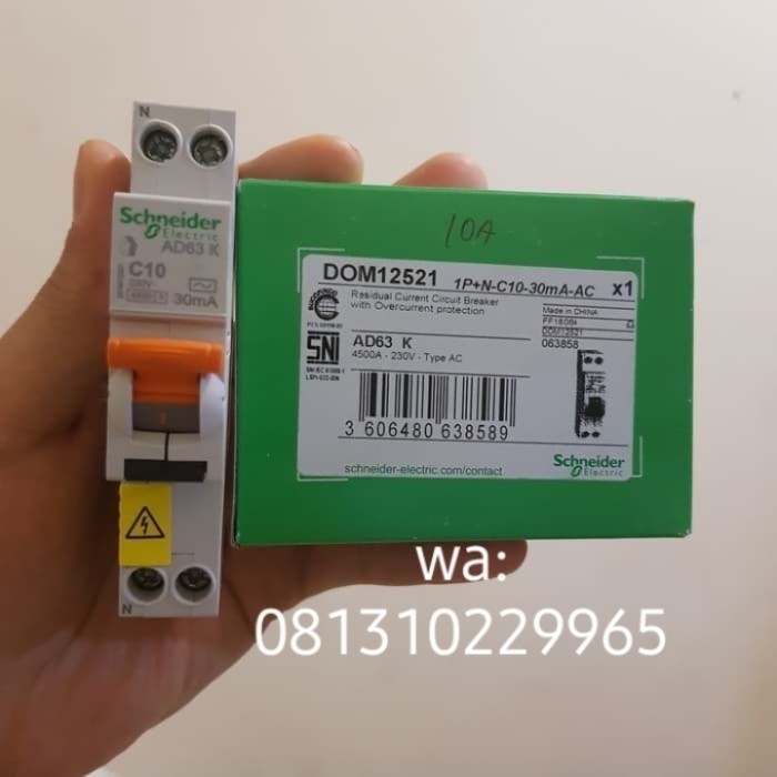 Promo Rcbo Elcb Slim Schneider Domae 1P 30Ma -Dom 12521 6A,10A,16A,20A