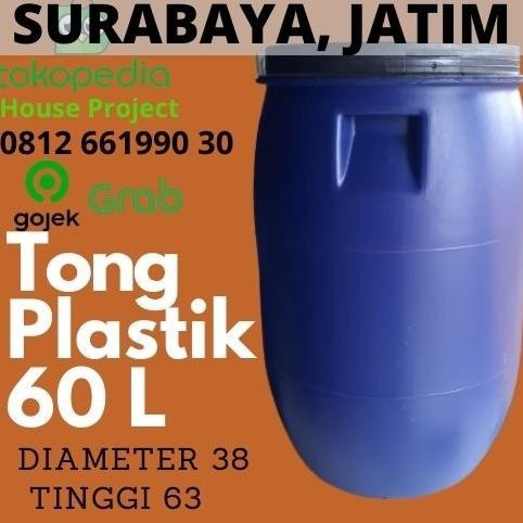 Tong / Drum / 60 L Liter / Tempat Sampah / Plastik / Air / HDPE