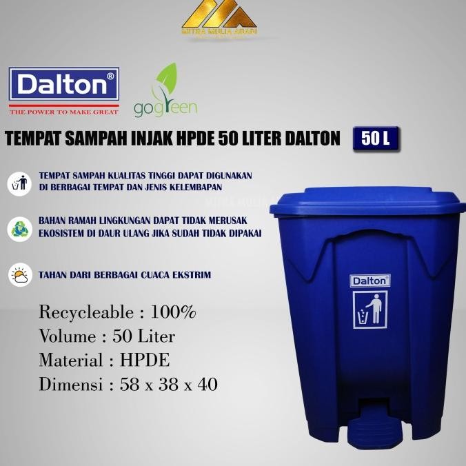 Tempat Sampah Injak 50 Liter Dalton HPDE / DUSTBIN / Bak Sampah Dalton