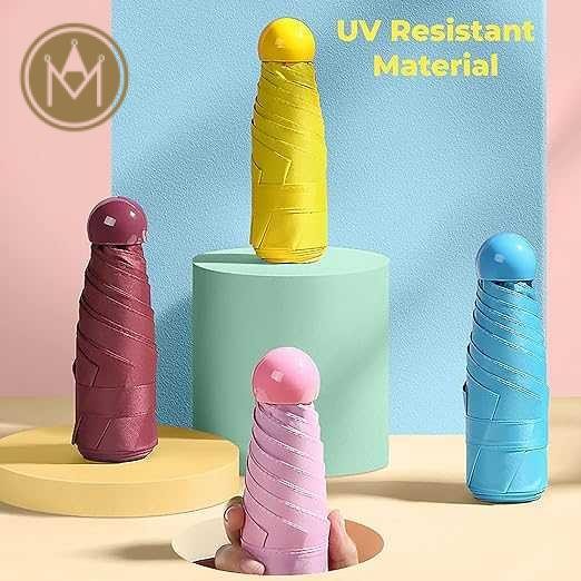 Payung Lipat Buka Tutup Manual Kapsul Polos Anti UV 6 Bone 87cm - PAS341