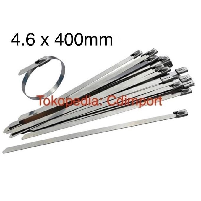 

BEBAS ONGKIR - Stainless Cable Ties - Kabel Tis Stainless 4.6 x 400 mm 40 cm - 100pcs