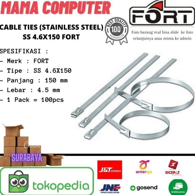 

TERLARIS - Stainless Steel Kabel Ties Cable Tie Tis SS150 150 X 4,6 mm MERK FORT