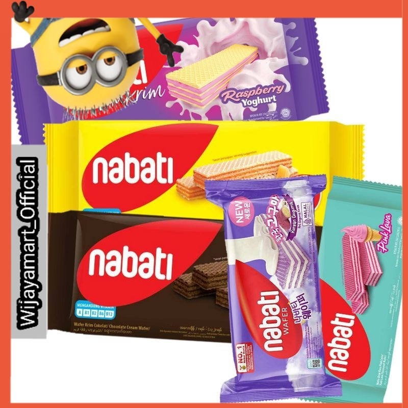 

Nabati Wafer Varian Yogurt, richeese, richoco, Pink Lava, Goguma 122/110 gr