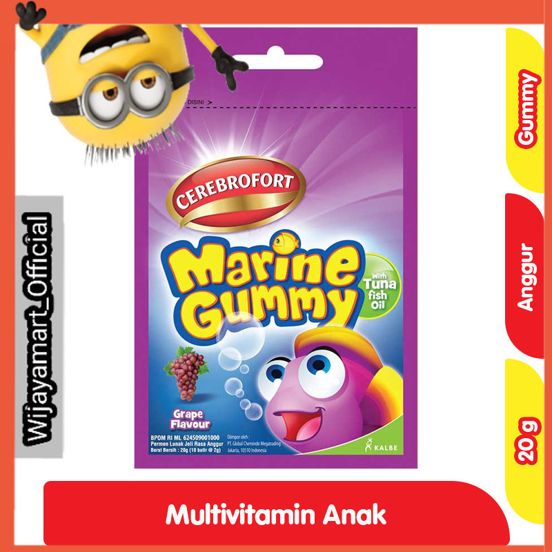 

Cerebrofort Marine Gummy Multivitamin Anak Anggur 20 g