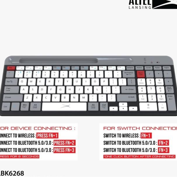 Altec Lansing Keyboard Dual E Wireless/Bluetooth Albk6268
