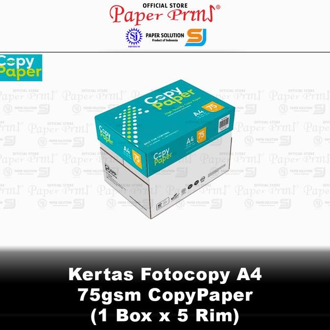 

BEBAS ONGKIR - Kertas Fotocopy HVS A4 75gr CopyPaper 1 Box isi 5 Rim