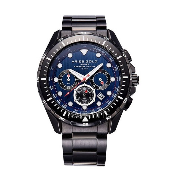 Jam Tangan Pria Original Aries Gold Inspire Pioneer Atlantic  Stainless Steel Sport Black G-7002-BK-