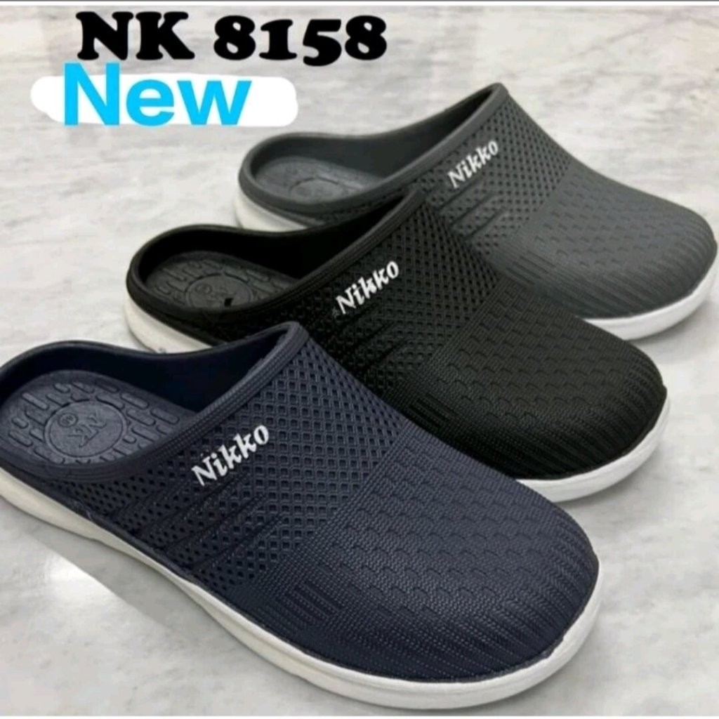 Pantofel Premium SEPATU SANDAL SELOP BAKPAO NIKKO 8158 HITAM/SEPATU SANDAL SELOP KERJA/SEPATU SANDAL