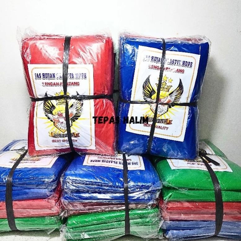 GHT 12Pcs Jas Hujan Plastik Tebal Ponco Merpati 1 Lusin / Jas Hujan Plastik HDPE Tebal / Jas Hujan 1