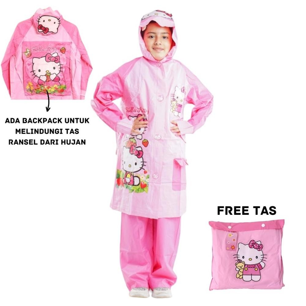 GHT JAS HUJAN SETELAN JAKET CELANA ANAK MOTIF KARAKTER KARTUN LUCU TERLARIS