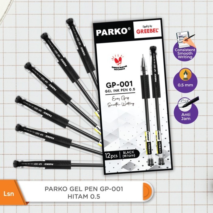 

Terbaru PARKO Pulpen Bolpoin Ballpen Ballpoint Bolpoint GEL PEN GP-001 HITAM 0.5 /Pulpen untuk