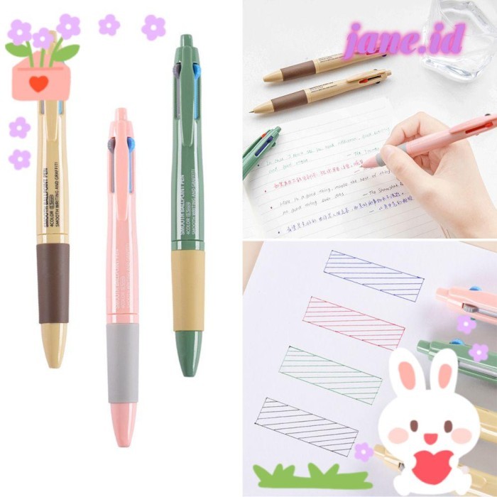 

Terbaru Jane Multicolor Ballpoint Pen Novelty Office Supply Halus 0.5mm Gel 100% ori