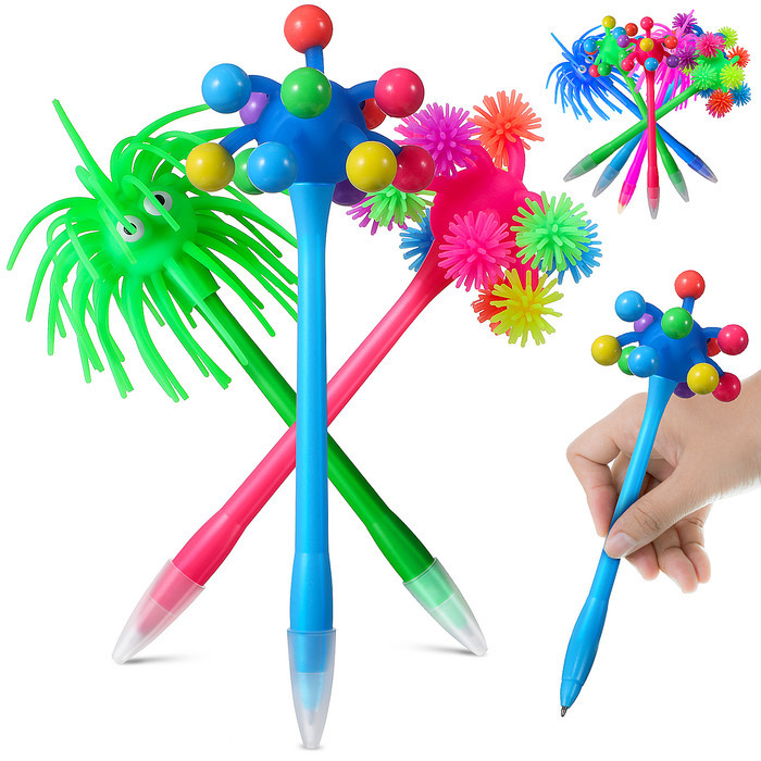

Terbaru Cartoon Sea Urchin Shaped Ballpoint Ink Pen Soft Rubber Funny Monster Ink Pen School Office