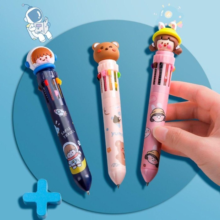 

Terbaru Yolom8per10warna-warni Pulpen Kawaii Lucu Tahan Lama Alat Kantor 100% ori