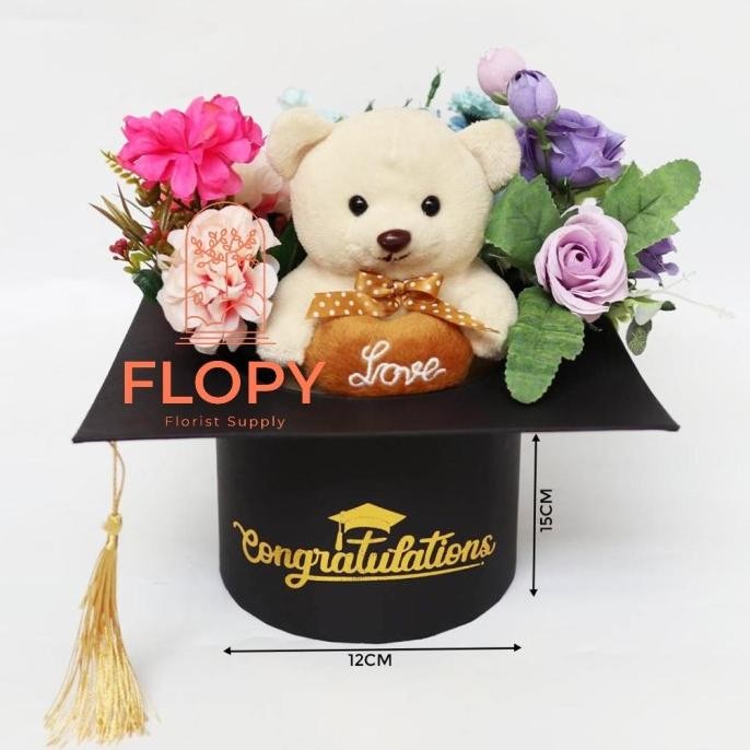 Sale Flopy Bloom Box Topi Wisuda Toga Logo Congratulations / Box Toga Best 2024