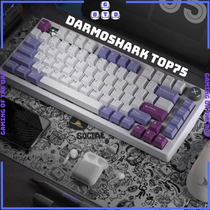 TERLARIS - Darmoshark TOP75 TOP MOUNT Mechanical Keyboard Wireless with LED KNOB