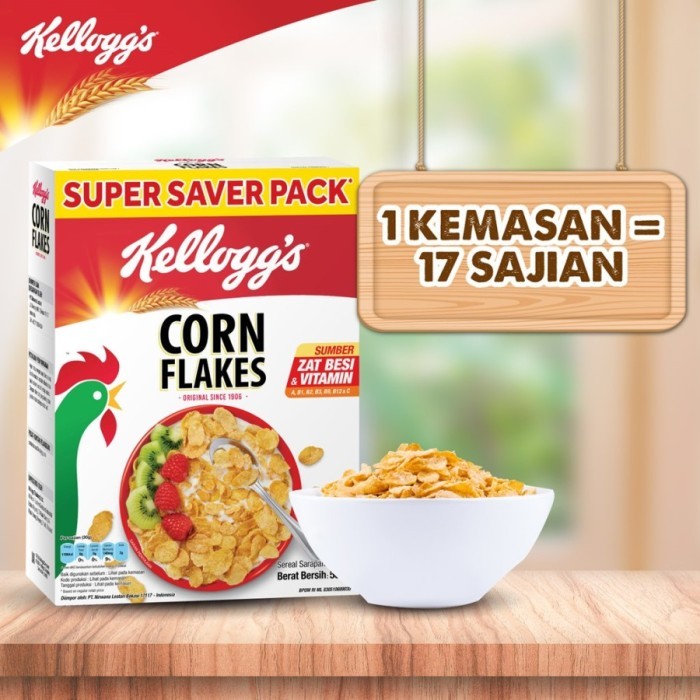 

[Carton Deals] Kelloggs Corn Flakes Sereal 500G X 18Pcs Terbaik