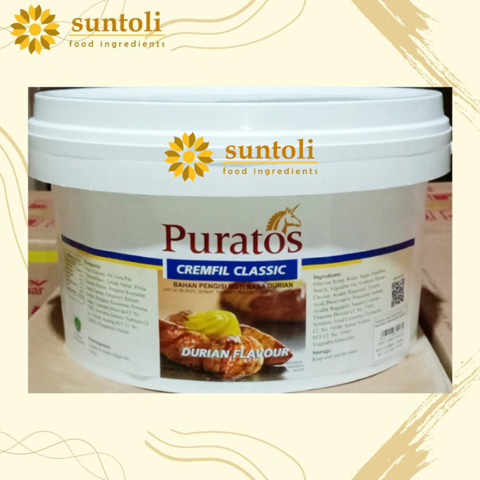 

Puratos Cremfil Classic Durian / Filling Siap Pakai Rasa Durian - 5 Kg New
