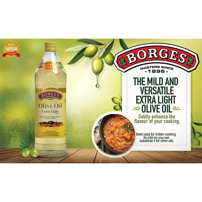 

Borges - Extra Light Olive Oil Minyak Zaitun 1 L Promo