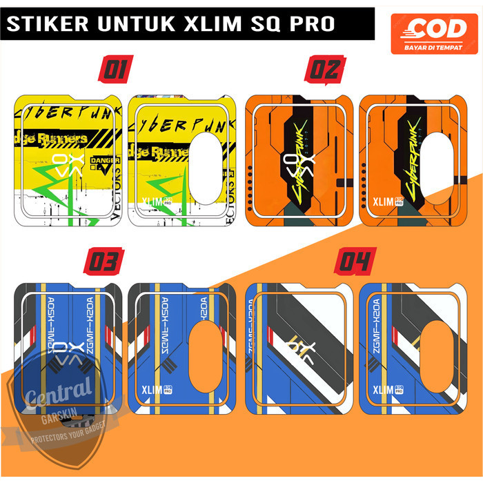 *2Buah* Oxva Xlim Sq Pro Gundam Depan Belakang 01 Garskin Wrap Stiker Custom Order Dan Bukan Case