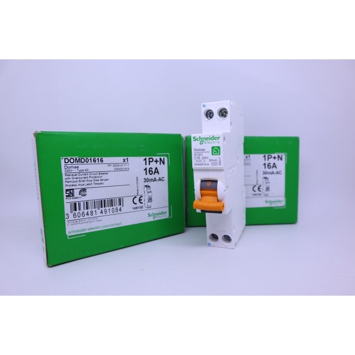Elcb Rcbo Domae 6A 10A 16A 20A Slim Schneider