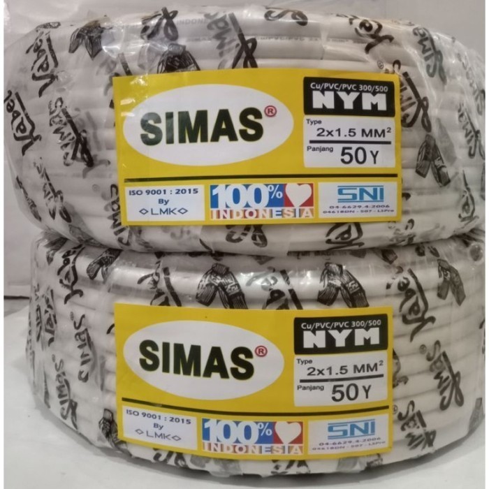 Kabel Sni Murah 3 X 2.5 Simas 3X2.5 Nym Panjang 50 Cable Isi 3 Tembaga