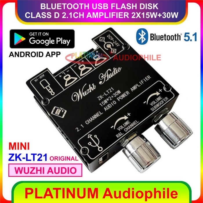 Terlaris Bluetooth 5.0 Amplifier Class D 2.1 Ch Class D Amplifier Zk-Lt21