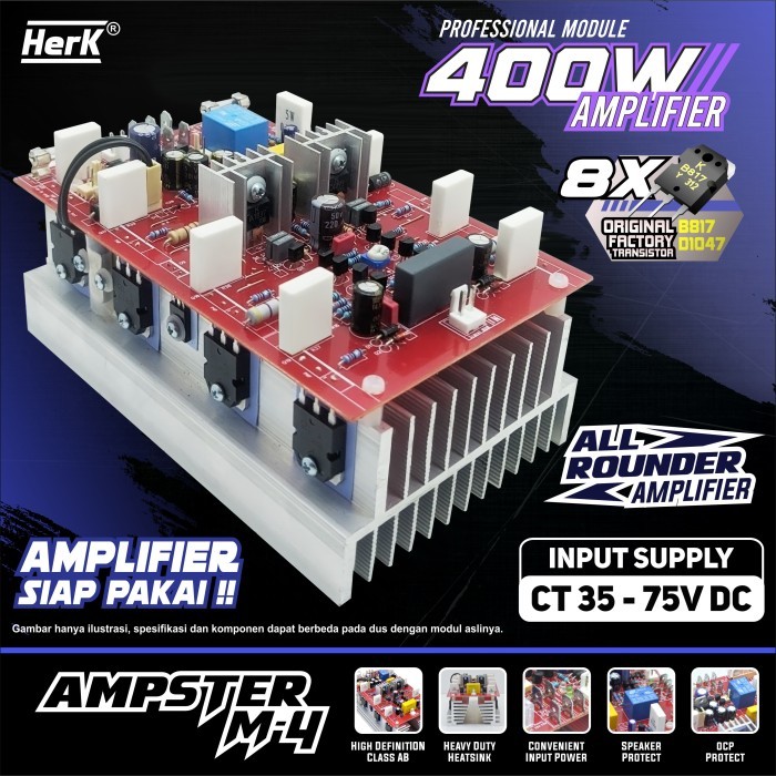 Terbaru Kit Ampster M4 Power Amplifier 400W Herk