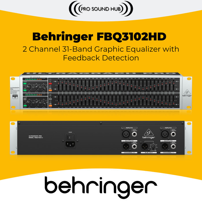 Terlaris Behringer Fbq3102Hd Fbq-3102 Fbq3102 3102 Hd Graphic Equalizer 31 Band