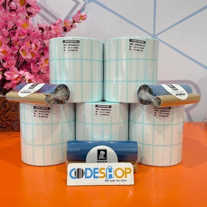 

Label Semicoat 33X15 3 Line 5 Roll & Ribbon Wax 110X74 3 Roll Paket Terbaru