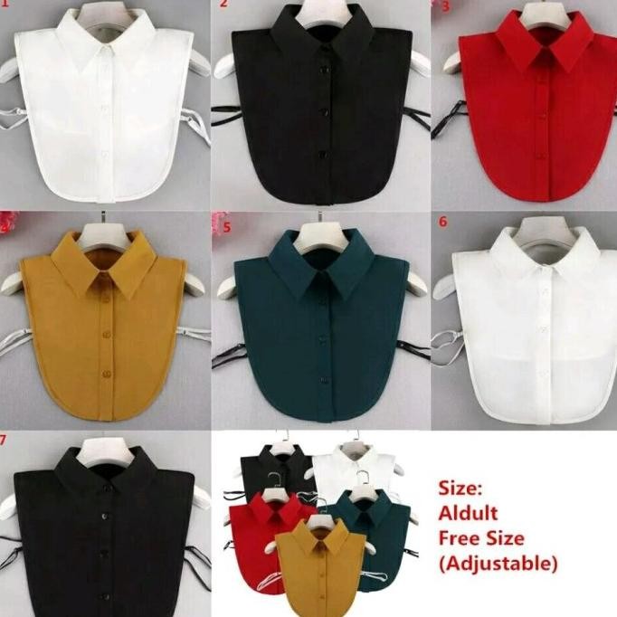 MANSET LEHER KEMEJA WANITA KOREA FAKE COLLAR KERAH KEMEJA PALSU