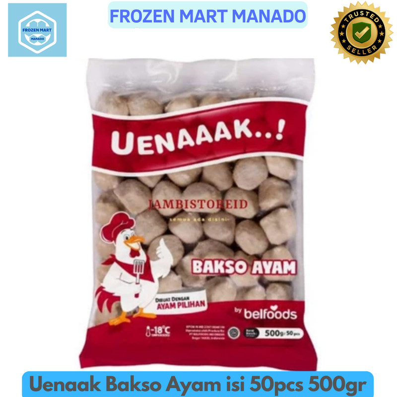 

Uenaak Bakso Ayam isi 50pcs 500gr - Frozen Mart Manado (Frozen Food Manado)