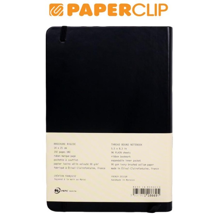 

Webnotebook Rhodia Hard Cover 14X21 Black Blank 118669C New