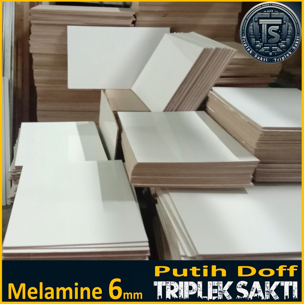 Triplek Melamin Putih Doff 1 Muka 6mm | Ukuran 50x60 cm, Tebal 6mm, PxL 60x50 cm