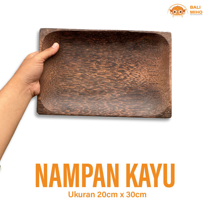 New - Piring Kayu Aren Persegi Panjang 30 Cm - Piring Kayu - Piring Kayu